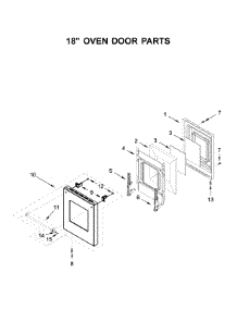 18" Oven Door Parts parts for Kitchenaid Range KFDC558JYP00 from AppliancePartsPros.com