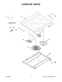 Cooktop Parts parts for Kitchenaid Electric Range KFEG500EBS7 from AppliancePartsPros.com