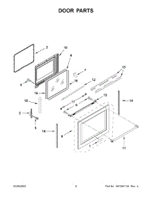Door Parts parts for Kitchenaid Electric Range KFEG500ESS6 from AppliancePartsPros.com