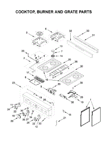 Cooktop, Burner And Grate Parts parts for Kitchenaid Gas Range KFGC500JAV00 from AppliancePartsPros.com