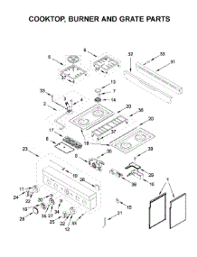 Cooktop, Burner And Grate Parts parts for Kitchenaid Gas Range KFGC500JIB00 from AppliancePartsPros.com
