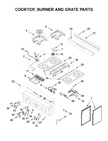 Cooktop, Burner And Grate Parts parts for Kitchenaid Gas Range KFGC500JPA00 from AppliancePartsPros.com