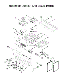 Cooktop, Burner And Grate Parts parts for Kitchenaid Gas Range KFGC500JYP00 from AppliancePartsPros.com