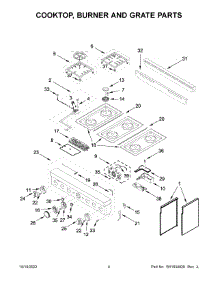 Cooktop, Burner And Grate Parts parts for Kitchenaid Gas Range KFGC506JBK05 from AppliancePartsPros.com