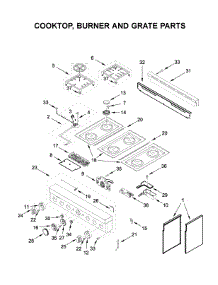 Cooktop, Burner And Grate Parts parts for Kitchenaid Gas Range KFGC506JIB00 from AppliancePartsPros.com