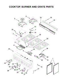 Cooktop, Burner And Grate Parts parts for Kitchenaid Gas Range KFGC506JMB00 from AppliancePartsPros.com