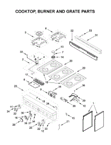 Cooktop, Burner And Grate Parts parts for Kitchenaid Gas Range KFGC506JSC00 from AppliancePartsPros.com