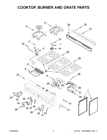 Cooktop, Burner And Grate Parts parts for Kitchenaid Gas Range KFGC506JSC05 from AppliancePartsPros.com