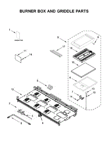 Burner Box And Griddle Parts parts for Kitchenaid Gas Range KFGC558JAV00 from AppliancePartsPros.com