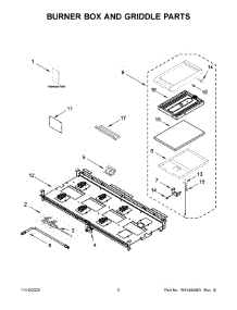 Burner Box And Griddle Parts parts for Kitchenaid Gas Range KFGC558JBK00 from AppliancePartsPros.com