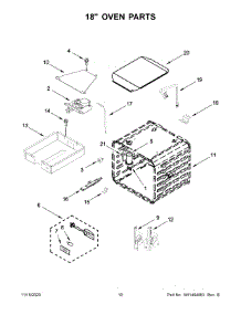 18" Oven Parts parts for Kitchenaid Gas Range KFGC558JBK00 from AppliancePartsPros.com