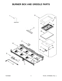 Burner Box And Griddle Parts parts for Kitchenaid Gas Range KFGC558JIB05 from AppliancePartsPros.com