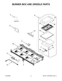 Burner Box And Griddle Parts parts for Kitchenaid Gas Range KFGC558JMB02 from AppliancePartsPros.com