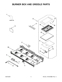 Burner Box And Griddle Parts parts for Kitchenaid Gas Range KFGC558JYP00 from AppliancePartsPros.com