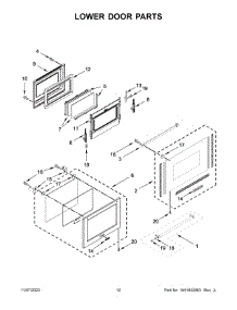 Lower Door Parts parts for Kitchenaid Gas Range KFGD500EWH10 from AppliancePartsPros.com
