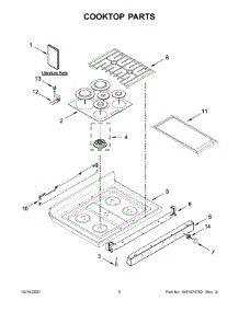 Cooktop Parts parts for Kitchenaid Gas Range KFGG500EBS4 from AppliancePartsPros.com