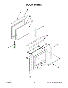 Door Parts parts for Kitchenaid Gas Range KFGG500EBS4 from AppliancePartsPros.com