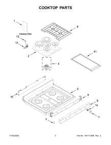 Cooktop Parts parts for Kitchenaid Gas Range KFGG500EBS8 from AppliancePartsPros.com