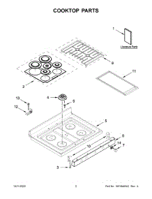 Cooktop Parts parts for Kitchenaid Gas Range KFGG500ESS6 from AppliancePartsPros.com