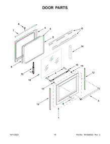 Door Parts parts for Kitchenaid Gas Range KFGG500ESS6 from AppliancePartsPros.com