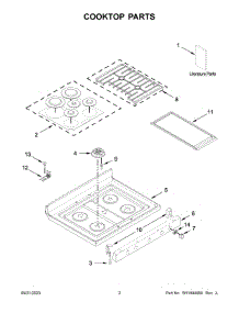 Cooktop Parts parts for Kitchenaid Gas Range KFGG500ESS7 from AppliancePartsPros.com