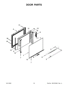 Door Parts parts for Kitchenaid Gas Range KFGG500EWH4 from AppliancePartsPros.com