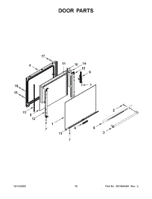 Door Parts parts for Kitchenaid Gas Range KFGG500EWH7 from AppliancePartsPros.com