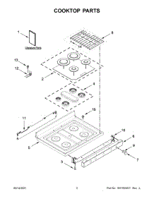 Cooktop Parts parts for Kitchenaid Gas Range KFGG504KPS1 from AppliancePartsPros.com