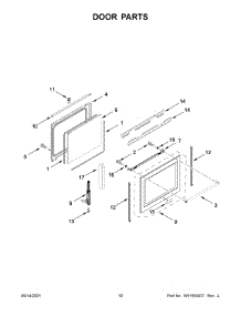 Door Parts parts for Kitchenaid Gas Range KFGG504KPS1 from AppliancePartsPros.com