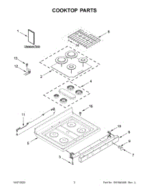 Cooktop Parts parts for Kitchenaid Gas Range KFGG504KPS3 from AppliancePartsPros.com