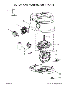 Motor And Housing Unit Parts parts for Kitchenaid Food Processor KFP1642FP0 from AppliancePartsPros.com