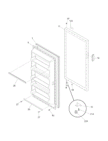 Door parts for Kelvinator Upright Freezer KFU13M3LW1 from AppliancePartsPros.com