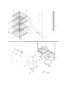 System parts for Kelvinator Upright Freezer KFU13M3LW1 from AppliancePartsPros.com