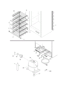 System parts for Kelvinator Upright Freezer KFU17M7LW2 from AppliancePartsPros.com