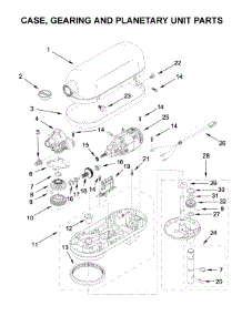 Case, Gearing And Planetary Unit Parts parts for Kitchenaid Stand Mixer KL26M2XSL5 from AppliancePartsPros.com