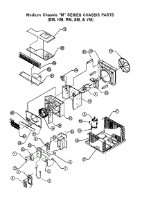 Chassis parts for Friedrich Room Air Conditioner KM20J30-A from AppliancePartsPros.com