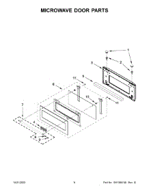 Microwave Door Parts parts for Kitchenaid Built-In Microwave KMBP100ESS03 from AppliancePartsPros.com