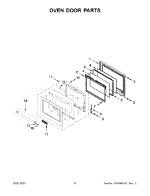 Oven Door Parts parts for Kitchenaid Wall Oven/Microwave Combo KOCE507EWH22 from AppliancePartsPros.com