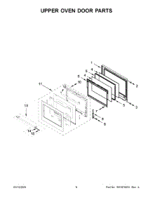 Upper Oven Door Parts parts for Kitchenaid Electric Wall Oven KODE507EBS21 from AppliancePartsPros.com