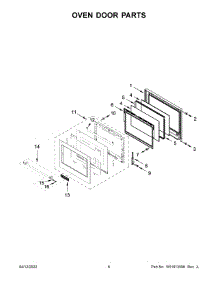 Oven Door Parts parts for Kitchenaid Electric Wall Oven KOSE500EBS20 from AppliancePartsPros.com