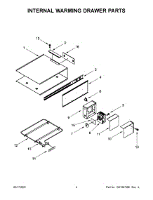Internal Warming Drawer Parts parts for Kitchenaid Warming Drawer KOWT100EBS00 from AppliancePartsPros.com