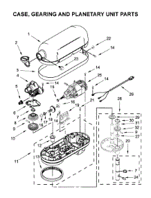 Case, Gearing And Planetary Unit Parts parts for Kitchenaid Stand Mixer KP26M1XQ2CU5 from AppliancePartsPros.com
