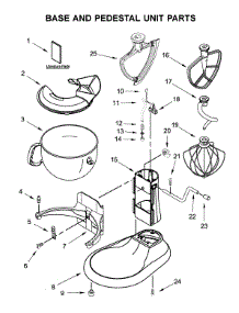 Base And Pedestal Unit Parts parts for Kitchenaid Stand Mixer KP26M1XQ3PT5 from AppliancePartsPros.com