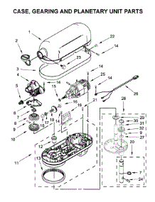 Case, Gearing And Planetary Unit Parts parts for Kitchenaid Stand Mixer KP26M1XQ3SP5 from AppliancePartsPros.com