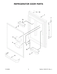 Refrigerator Door Parts parts for Kitchenaid Bottom-Mount Refrigerator KRBL109ESS02 from AppliancePartsPros.com