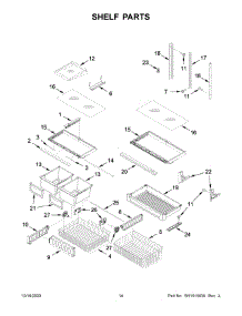 Shelf Parts parts for Kitchenaid Bottom-Mount Refrigerator KRBR102ESS02 from AppliancePartsPros.com