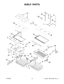 Shelf Parts parts for Kitchenaid Bottom-Mount Refrigerator KRBR109ESS02 from AppliancePartsPros.com