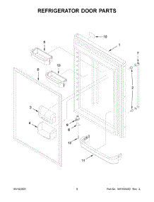 Refrigerator Door Parts parts for Kitchenaid Bottom-Mount Refrigerator KRBR109ESS03 from AppliancePartsPros.com