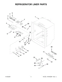 Refrigerator Liner Parts parts for Kitchenaid Bottom-Mount Refrigerator KRFC300EBS02 from AppliancePartsPros.com