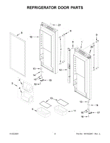 Refrigerator Door Parts parts for Kitchenaid Bottom-Mount Refrigerator KRFC300EBS02 from AppliancePartsPros.com